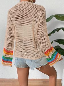 Cardigan en laine mohair à fleurs pour femmes <span class=keywords><strong>SHENHE</strong></span>, avec doublure en crochet, ajouré, ouvert sur le devant, à manches longues - Product Image 3