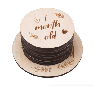 Panneau rond en bois Crafts Baby Milestone Cards Shooting Props Home Decoration - Product Image 6