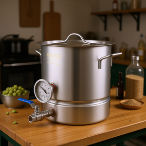 Bouilloire de brassage Vevor 5 gallons en acier inoxydable, fond triple épaisseur avec couvercle et robinet à bille, kit de brassage maison - Product Image 2