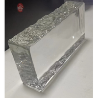 En vente cloison de verre côté Transparent cristal de glace angle droit carreaux de verre brique de verre pour bureau