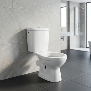 Porcelain Bathroom Sanitary Wares Two Piece Water Closet Toilet Seat with Plastic Seat Cover and LLC Fittings Complete WC Set - Product Image 2