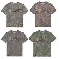 Chemises de pêche camouflage délavées personnalisées, respirantes, confortables, en tissu extensible ultra-doux, style vintage, à manches courtes, pour la chasse