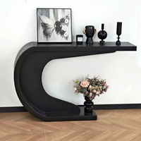 Table console moderne italienne, style simple et luxueux, meubles pour la maison, salon, entrée, couloir, noir