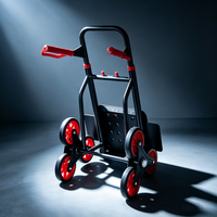 Chariot à main pliable 6 roues pour escaliers, capacité 330 lbs, avec poignée télescopique, chariot de transport portable pour bagages sur les escaliers
