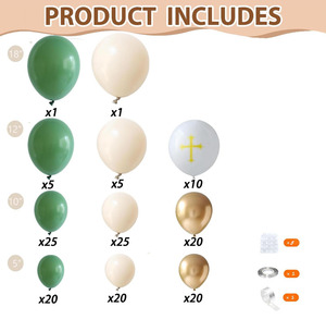 Kit de Guirnalda de <span class=keywords><strong>Globos</strong></span> Cruzados en Dorado Blanco y Verde Arena, 152 Piezas, para Decoración de Fiestas Temáticas de Pascua, Cumpleaños, Bodas y Bautizos - Product Image 2