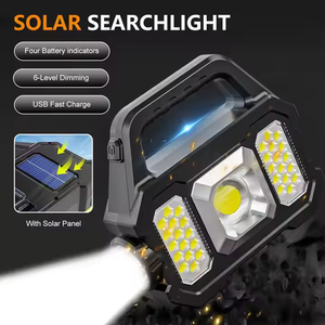 Multifunction Solar Power Bank <b>Work</b> <b>Light</b> Searchlight Flashlight <b>Rechargeable</b> COB <b>LED</b> Portable Outdoor Camping Lamp Plastic 5W - Product Image 3