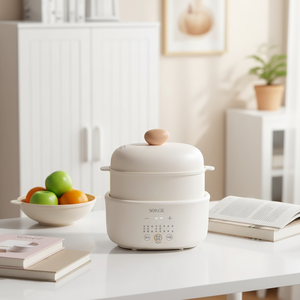 Mijoteuse Électrique Programmable 200W, Capacité 1L, Deux Bols en Céramique, Cuit Deux Saveurs Sans Mélange, Idéal pour Aliments pour Bébés et Usage Domestique - Product Image 2