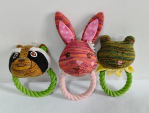 Venta al por mayor de dibujos animados coloridos diferentes animales en forma de juguetes de peluche para mascotas creativo perro masticar cuerda juguete lindo perrito juguetes con cuerda - Product Image 5