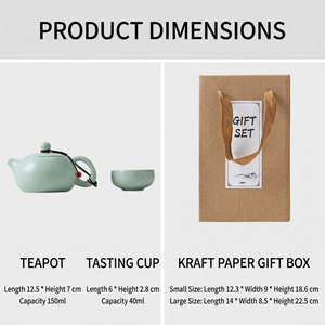 Set <span class=keywords><strong>da</strong></span> Tè in Ceramica Cinese Personalizzato Promozionale con Teiera e 2 o 4 Tazze, Confezione Regalo, Design Portatile, Vendita all'Ingrosso a Prezzo di Fabbrica - Product Image 2