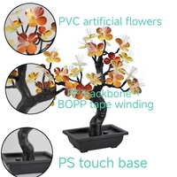 Nouvelle Lampe Décorative Premium en Forme de Y avec Branches Marron Clair et Fleurs Irisées, Lumière Chaude pour Ambiance Festive