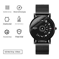 Montre analogique à quartz étanche pour homme AIYISHI 1633 tendance, bracelet 38 mm, épaisseur 9 mm, résistance à l'eau 30M, mode décontractée, en alliage