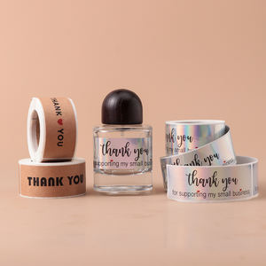 Étiquettes autocollantes autocollantes en rouleau mat imperméable et personnalisé étiquette boîte d'expédition emballage sceau de sécurité autocollant de remerciement - Product Image 2