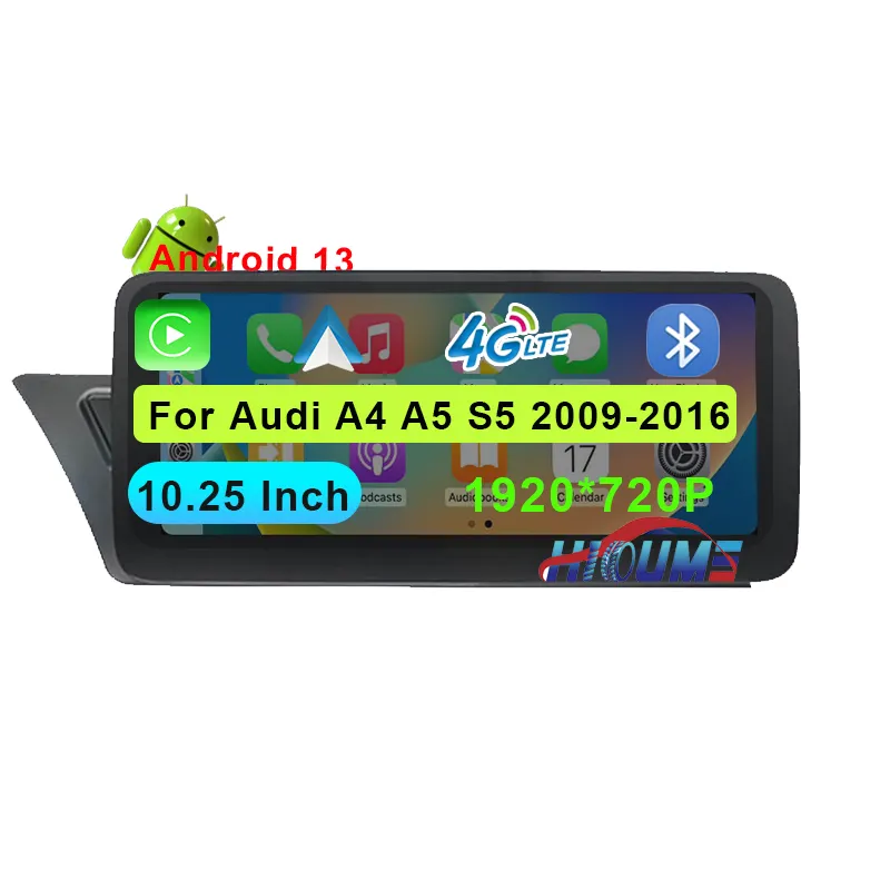 10.25" MTK7862 Android 13 Touch Screen Radio For Audi A4 B8 A5 B7 B9 2009 - 2016 Autoradio Car Multimedia Stereo GPS Navigation