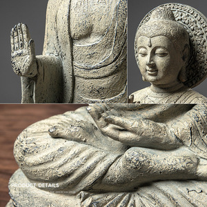 Nueva Estatua de Buda Artística China, Adorno de Resina Epoxi, Artesanía Retro Zen, Escultura de Cabeza, Decoración para Sala de Estar, Salón de Té - Product Image 4
