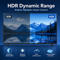 Televisor Inteligente LED R&E de 32 Pulgadas, 768P, 4K Ultra HD, Android con Dolby Audio, HDR10, Diseño sin Marco para Cine y Uso Portátil