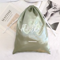 Sac en soie avec Logo personnalisé pour cheveux, cordon de serrage, Bonnet doublé, Logo, vente en gros, Double couche