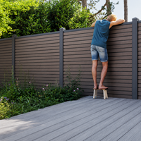 Panneau de clôture de jardin en WPC, panneau de clôture extérieur en composite bois-plastique pour projets de clôture décorative de cours d'appartements