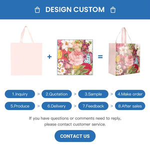 Sacs fourre-tout imprimés personnalisés en tissu recyclable Sacs à provisions bon marché à poignée non tissée Sac fourre-tout laminé pp tissé - Product Image 5