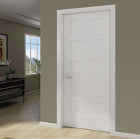 Porte intérieure de style Shaker moderne à 5 panneaux, en bois massif apprêté blanc, pré-montée pour chambre à coucher, maison et décoration
