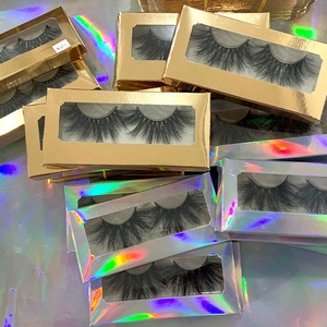 Natural looking 3d 5d/6d Luxury 100% real make up cute lashes with eyelash packaging box