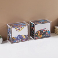 Boîtes de présentation rectangulaires en acrylique faites à la main, modernes, avec couvercle magnétique anti-UV, protection ETB, détachables et empilables pour le rangement