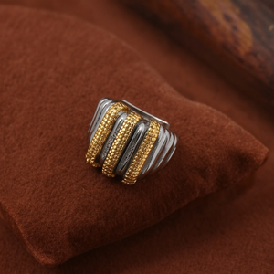Fashion <b>Rings</b> 316L Stainless Steel PVD Gold Plating Resistant Sustainable - Product Image 3