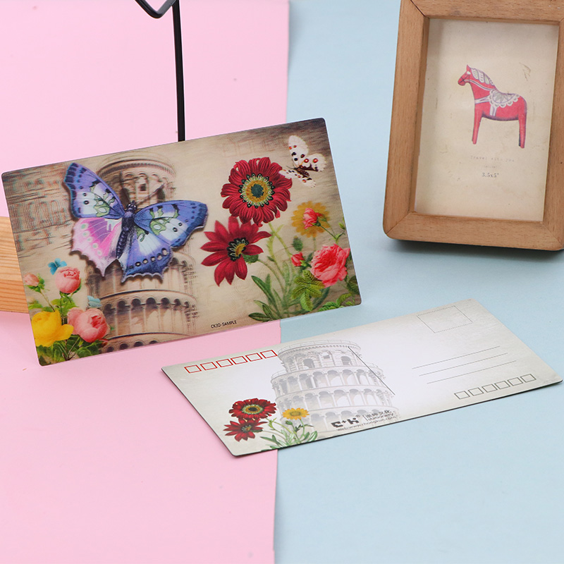 Оптовая продажа, популярная открытка на заказ 10*15 см из полипропилена с 3D изображением чечевицы, открытка, поздравительная открытка для путешествий, сувенирные подарки