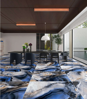 Dalles murales en granit labradorite bleu poli et émaillé, aspect marbre, 60x120 cm, pour intérieur et extérieur, panneaux en céramique
