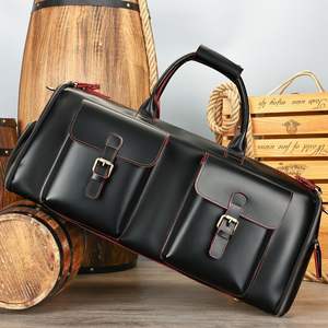 Sac de voyage en cuir Crazy Horse personnalisé - Sac en cuir pleine fleur multifonctionnel pour les voyages, le fitness et le rangement pliable des costumes - Product Image 6