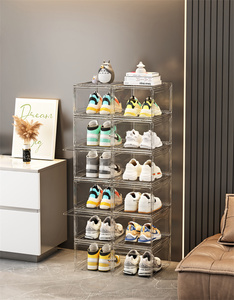 Thiết Kế Mới Trong Suốt Nhựa Có Thể Gập Lại Giày Lưu Trữ Hộp Phía Trước Acrylic Loại Ngăn Kéo Từ Rõ Ràng Sneaker Hộp - Product Image 2