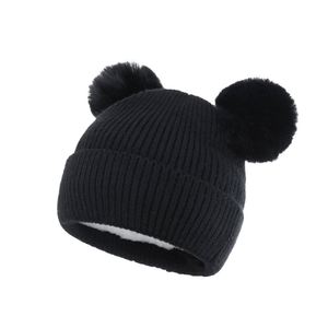 Children Warm Knitted Beanie <b>Hat</b> With 2 Pom Pom <b>Winter</b> <b>Hat</b> for Kids and Baby - Product Image 5