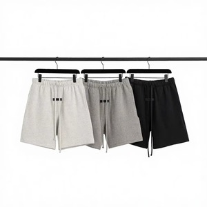 Pantalones Cortos de Algodón Sueltos con Cordón para Hombre, Estilo Americano, Marca de Moda, Colección Primavera/Verano, Línea Dedicada Transfronteriza Essentials - Product Image 1