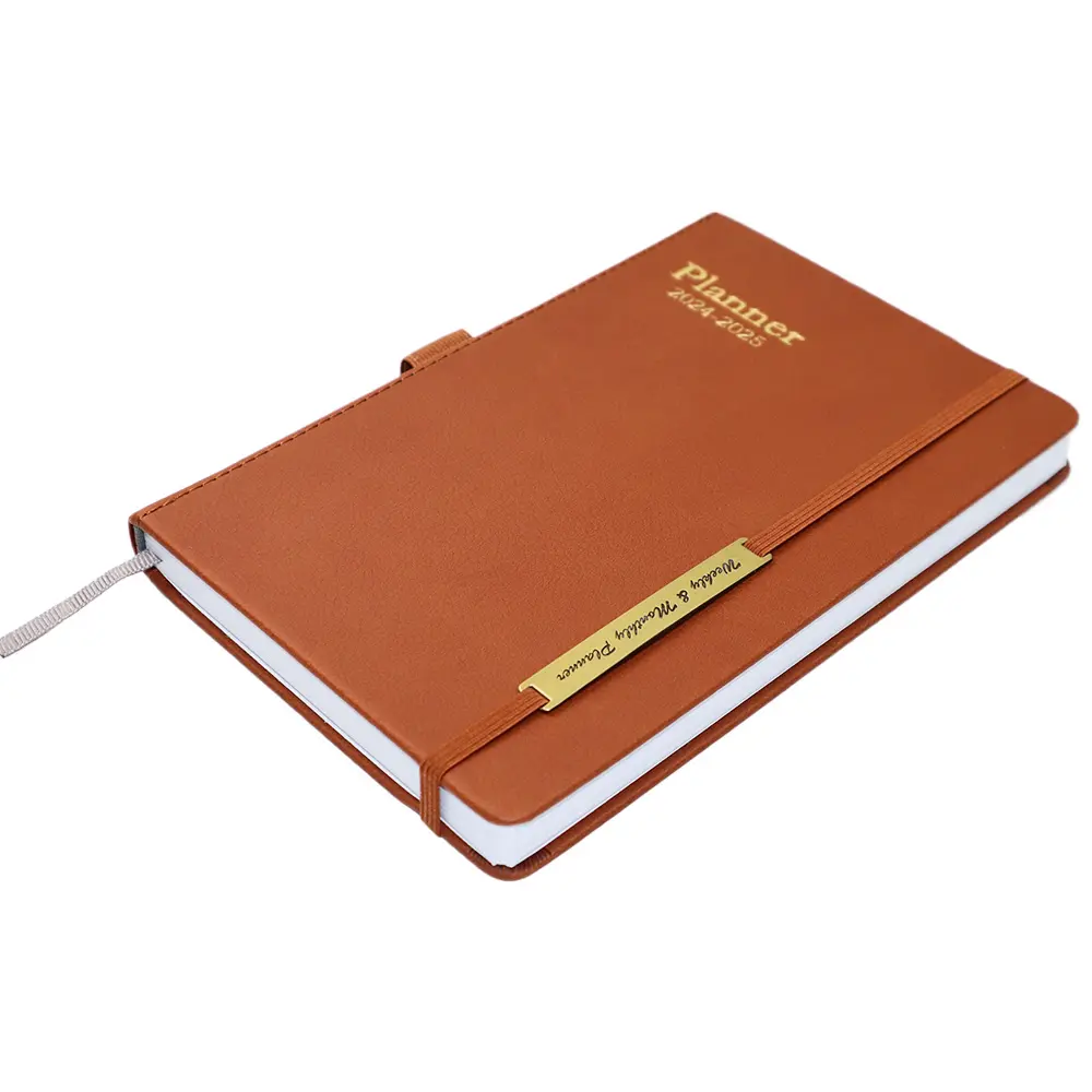 Fabriek Groothandel Goudfolie Logo 100 Vellen Binnenpagina 'S Pu Lederen Tijdschriften Hardcover Planner Notebook