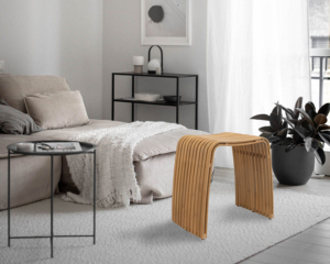 Eco-Friendly Durable Modern Leisure Waterproof Lacquer Finish Bamboo Wardrobe Chair <strong>Bathroom</strong> Shower Bench Hallway <strong>Stool</strong> Living - Product Image 5