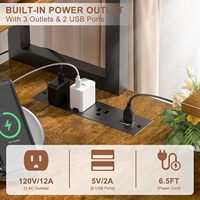Bureau d'ordinateur en bois en forme de L Homieasy avec étagère, bureau de jeu d'angle réversible, station de charge, lumière LED, portable, gain de place