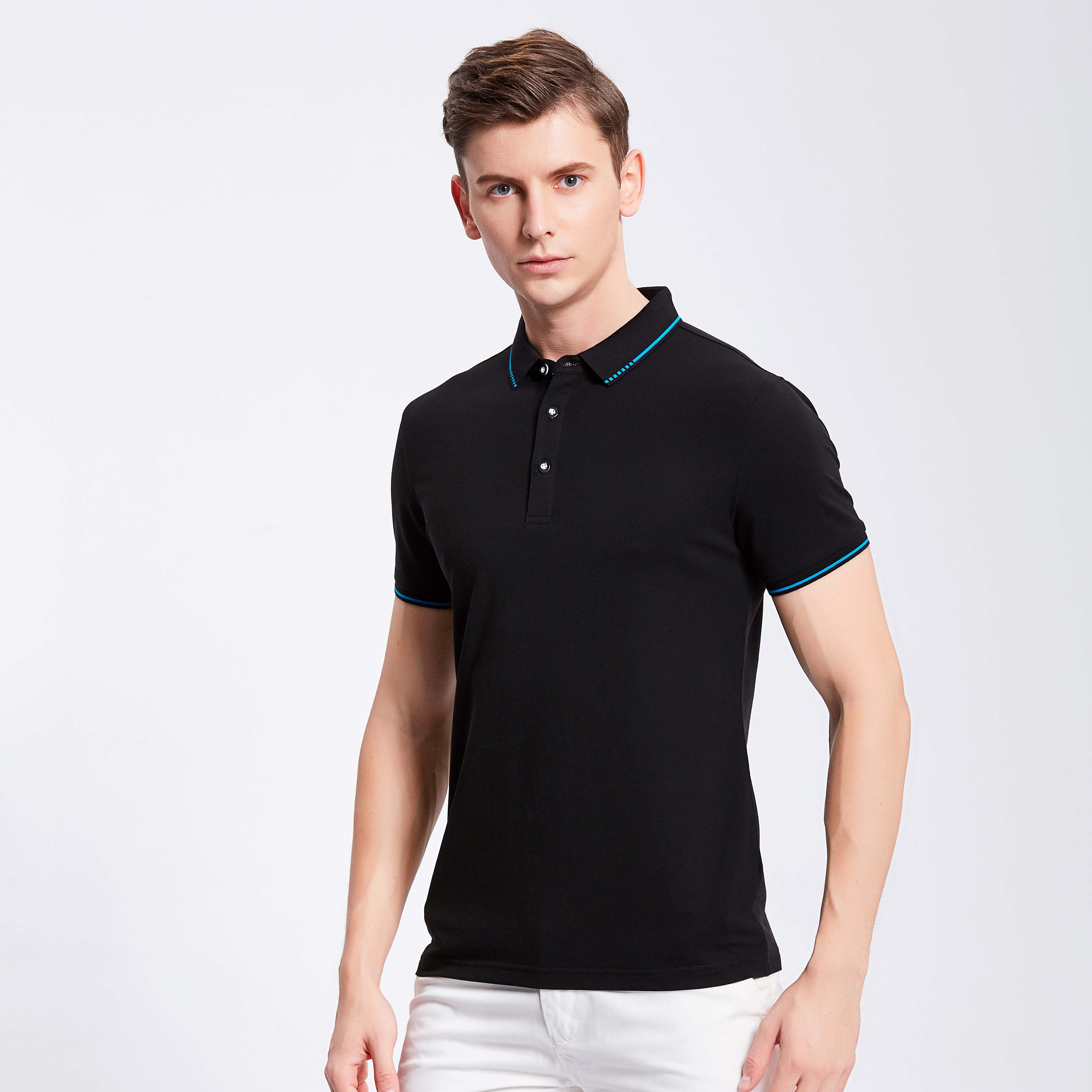 160 Gram Gebreide Stof Custom Mode Polo Shirt Mannen Leeg Aangepaste Polo T-shirt Logo Casual 100% Polyester, katoen Blend