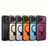 Coque de téléphone magnétique antichoc en gros pour iPhone 18 Pro Max, protection double couche avec béquille rotative