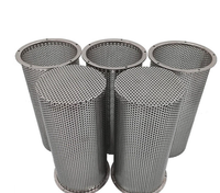Tube filtrant en métal poreux sinterisé, en maille de fil d'acier inoxydable, cylindrique, de 45, 60, 75, 80, 100, 250, 300, 350, 500, 1000, 1250 microns