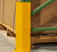 Protecteur de montants de rayonnage métallique robuste sur mesure pour entrepôt