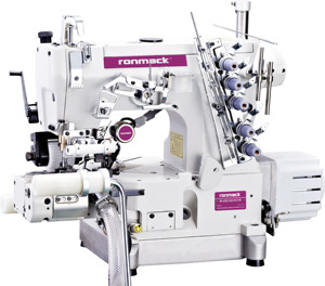 Máquina de Coser Plana Automática RONMACK RM-600D-33AC/PUT/RP con Cuchilla Derecha, Triple Motor y Engranajes para Fábrica de Ropa - Product Image 1