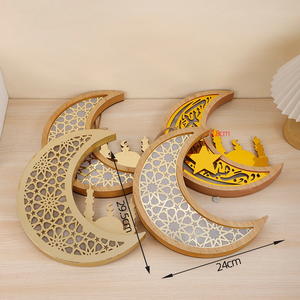 Pendentif lune en bois DAMAI pour la décoration de la maison, artisanat en bois, lampe étoile lune suspendue, décoration murale - Product Image 2