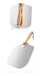 <span class=keywords><strong>Pala</strong></span> para pizza de aluminio premium de 12 pulgadas x 14 pulgadas con mango de madera giratorio - Product Image 5