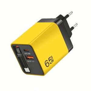 Chargeur rapide PD Type C 65W avec câble rétractable USB C, adaptateur de chargeur mural PD pour téléphone portable et ordinateur portable - Product Image 1