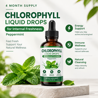 Gouttes liquides de chlorophylle à la menthe poivrée pour une fraîcheur interne, complément hautement absorbable pour le soutien énergétique et l'amélioration immunitaire