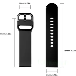 Bracelet en caoutchouc de 20 mm et 22 mm pour montre 7-FE 6/5/pro/3/4 Classic/<span class=keywords><strong>Active</strong></span> avec boucle à <span class=keywords><strong>2</strong></span> broches - Product Image 3