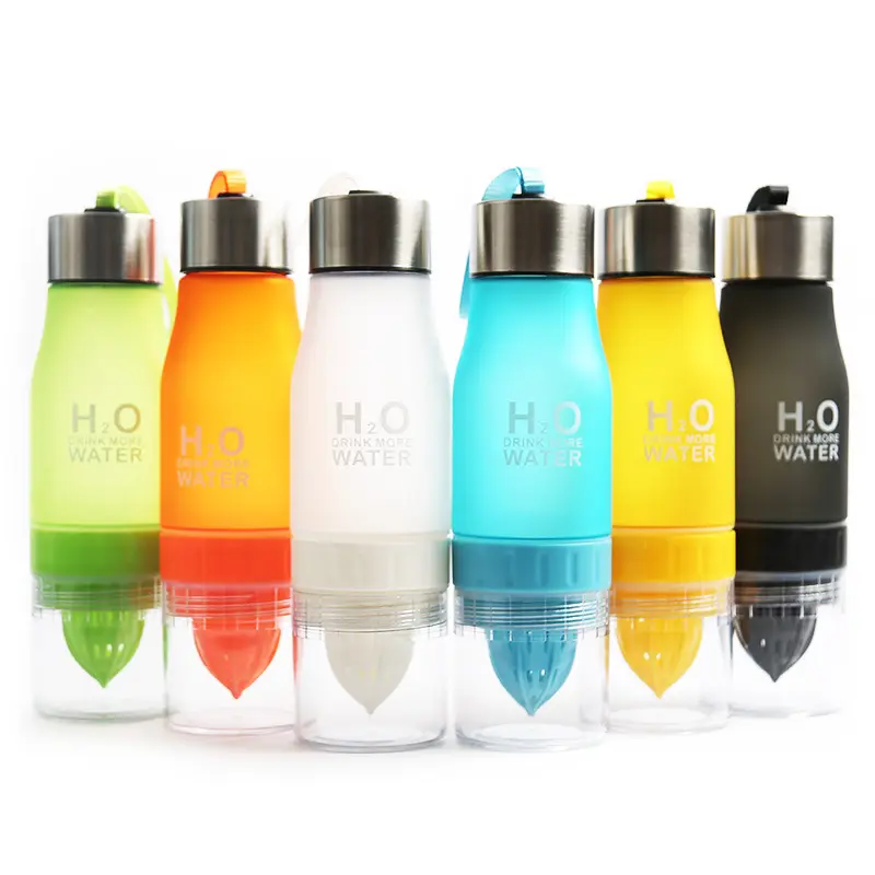 Hot Product 650ml Plastic Water Bottle Lemon Mixer Cup Infuser Fruit Filter Outdoor Sport Juice Drink Bottles