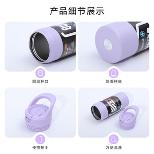 Quick Pop Sip Insulated Vacuum Cup 500ml 750ml 304 Stainless Steel With Handle Portable Travel Water <b>Bottle</b> - Product Image 5