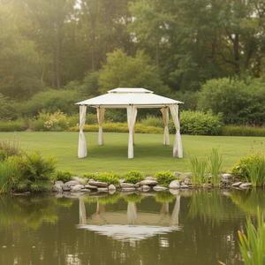 ศาลาพักผ่อนกลางแจ้ง <span class=keywords><strong>YOHO</strong></span> OUTDOOR ขนาด 3x4x2.7 เมตร ดีไซน์สไตล์มิดเซ็นจูรี่ โครงเหล็กกันสนิม พร้อมหลังคาผ้าใบ สำหรับสวนและลานบ้าน - Product Image 4