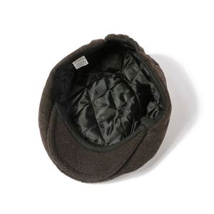 2023 Autumn Winter New Euro American British Houndstooth <b>Flat</b> Top Ivy <b>Cap</b> Ducktongue Retro <b>Mens</b> Cotton Beret Hat - Product Image 6