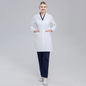 Blouse de laboratoire blanche pour adulte en polyester à manches longues, blouse médicale professionnelle pour la production alimentaire, tissu American <span class=keywords><strong>Drill</strong></span>, personnalisation en gros du logo - Product Image 3